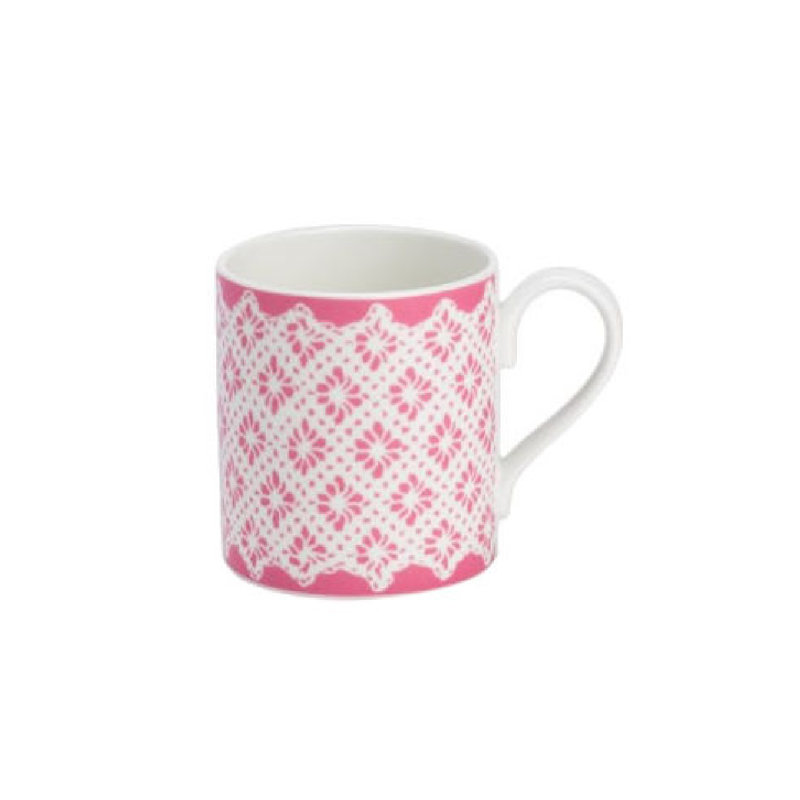 Tasse à café et soucoupe Alba, Rose / blanc
