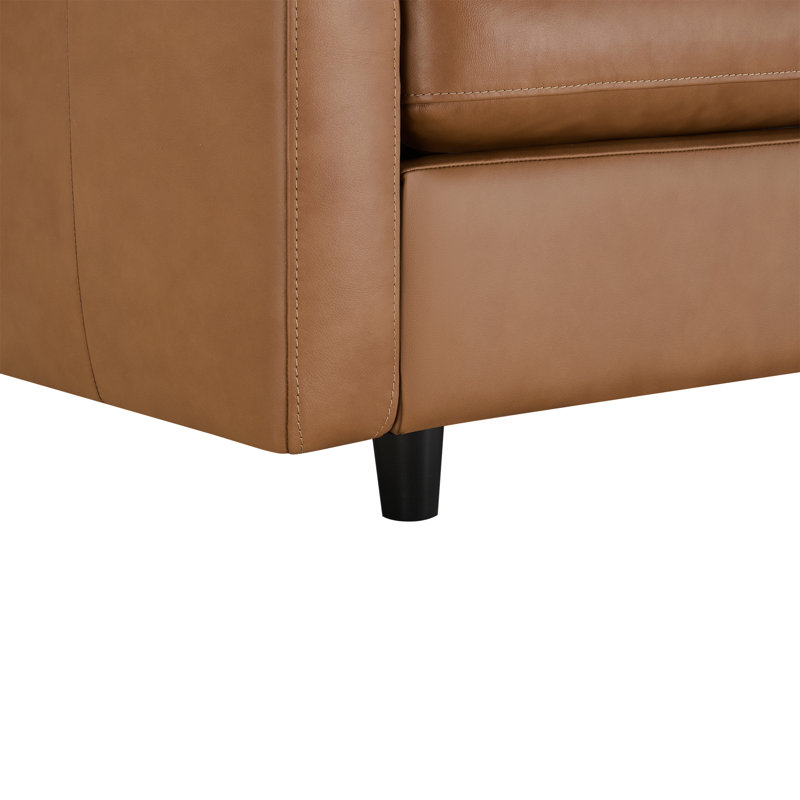 Canapé rembourré 100 po Fleetwood, Cuir véritable noyer cendré