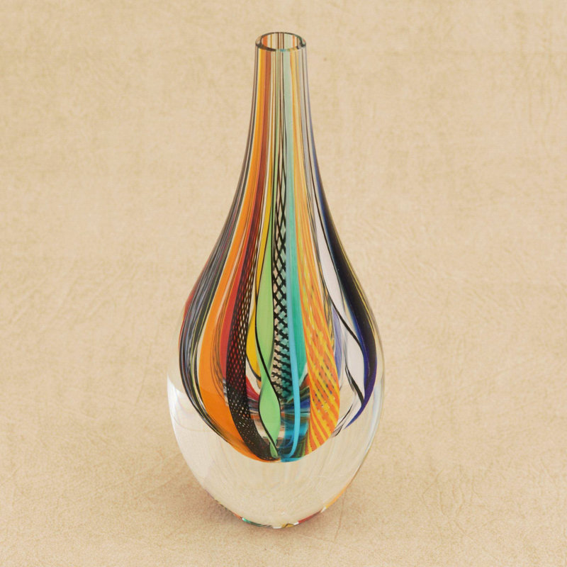 Vase de table en verre Anasztazia, H 11,5 po x l 3,5 po x P 2,8 po