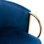 Tabouret de bar 26 po en velours bleu de 26 po avec pieds dorés et repose-pieds, option de siège confortable 2 et classique