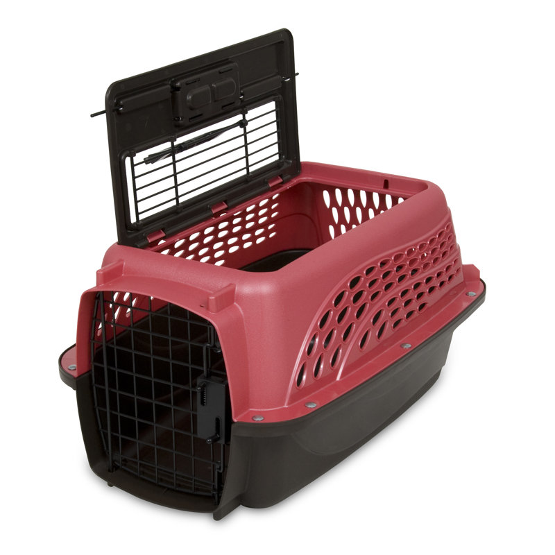 Porte-animal de mode métallique, Très petit (H 10 po x l 12,6 po x P 19 po), Rose miel / café