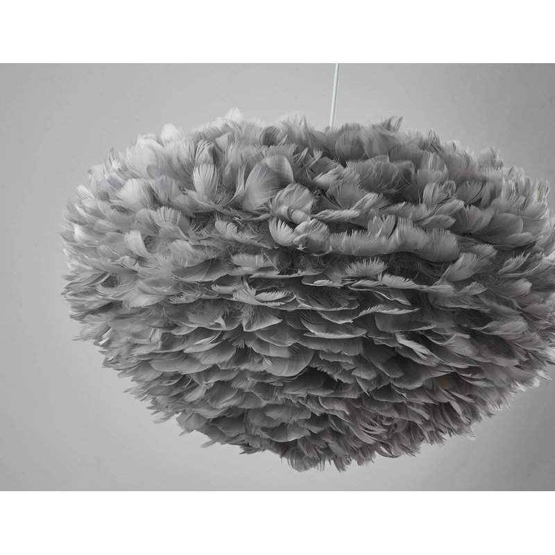 Lustre géométrique unique à 1 lumière Noaim, Gris, H 11,8 po x l 17,72 po x P 17,72 po