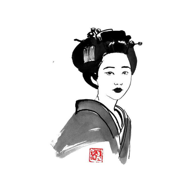 Geisha Starring 1 Piece Painting on Canvas, 66.04 cm H x 45.72 cm W x 1.91 cm D, Wrapped Canvas