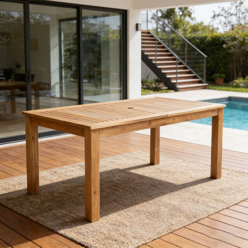 Outdoor Expandable Wood Dining Table