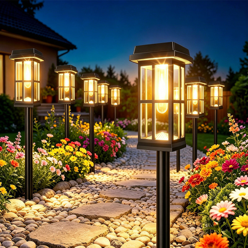 8 Pack Solar Pathway Lights Outdoor, Solar Powered Landscape Path Light , Brighter Up To 15 Hrs Waterproof Outdoor Solar Light For Yard Garden Walkway Driveway Sidewalk