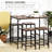 5-Piece Industrial Bar Dining Set With 4 Stools, Space-Saving For Kitchen Or Pub, Black/Brown | Gift Idea-1646684306
