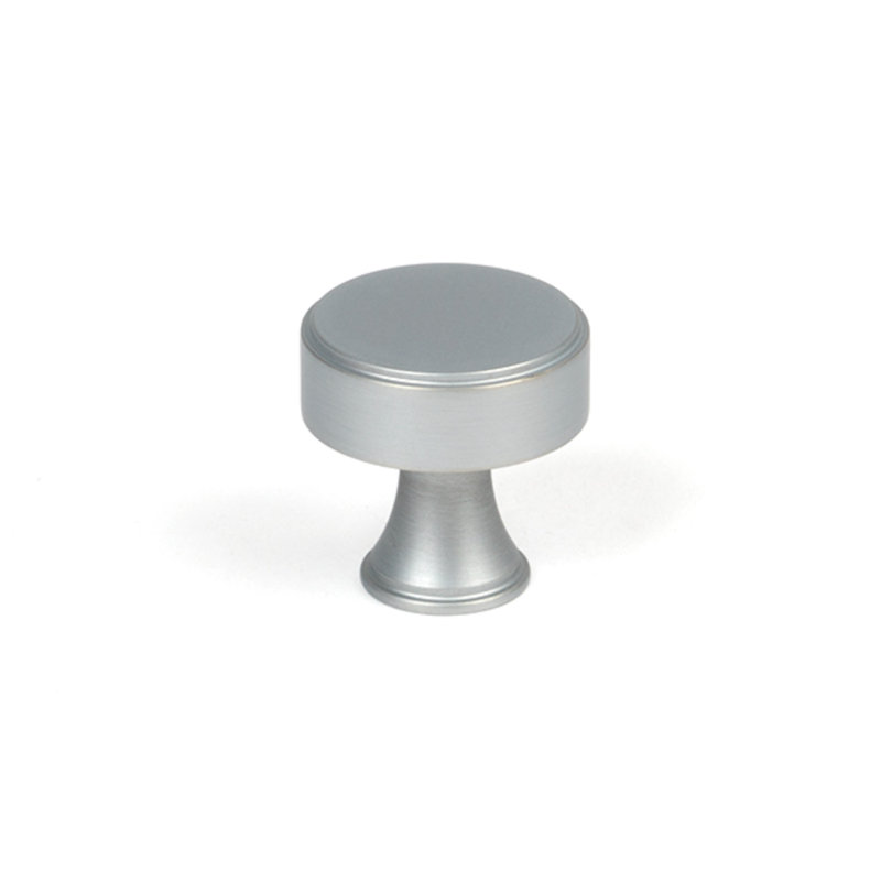 Matt Black Scully Cabinet Knob - 38Mm, Satin Chrome, 2.5 cm