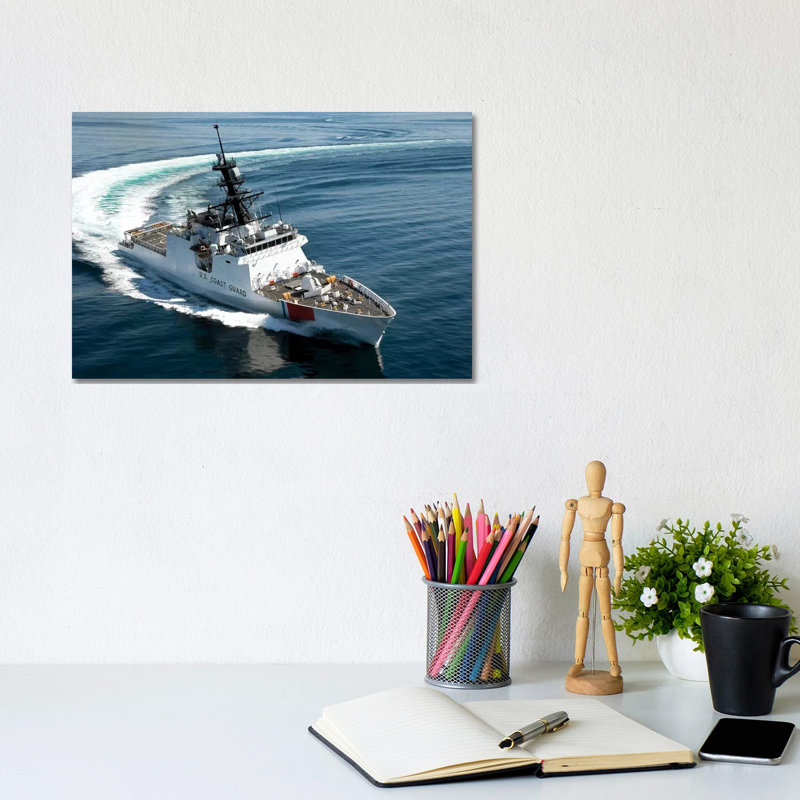 US Coast Guard Cutter Waesche Navigates The Gulf Of Mexico II by Stocktrek Images - Wrapped Canvas Print