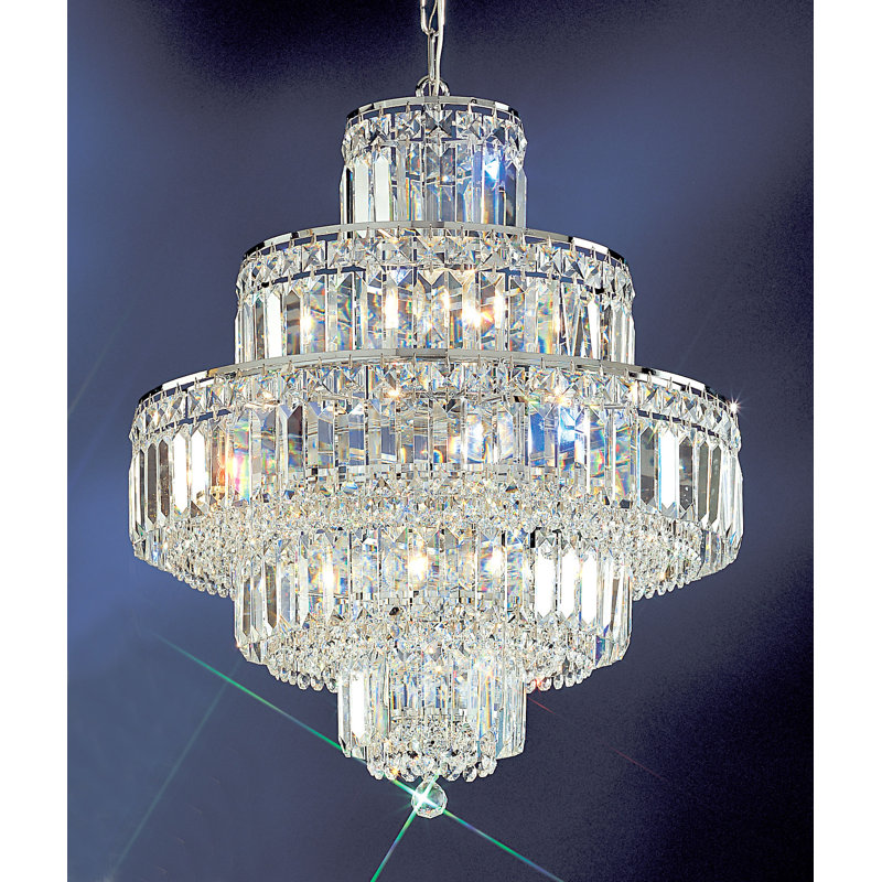 Lustre 12 lumières ambassadeur, Chrome, Crystalique Plus