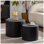 Ensemble de 2 tables basses gigognes, tables rondes en bois pour petits espaces, meubles d'appoint modernes et durables