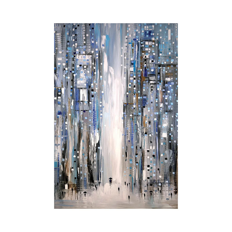 «Together Under One Umbrella» par Ekaterina Ermilkina - reproduction d'art sur toile tendue, H 12 po x l 8 po x P 0,75 po