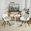 Ensemble de salle à manger à piédestal 3 pièces 31,5 po avec fauteuils pivotants rembourrés pour petits espaces-1825587294-1825587292