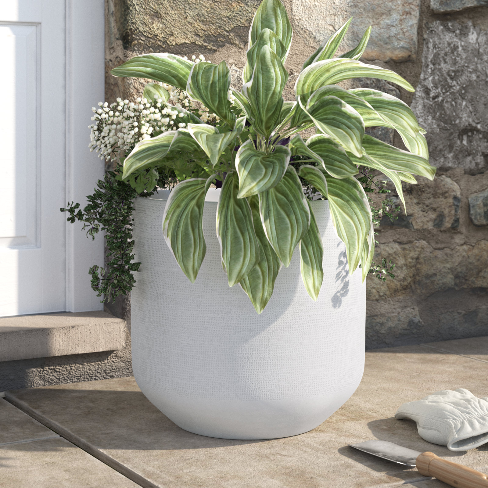Bena Ceramic Pot Planter, 12" H x 13" W x 13" D