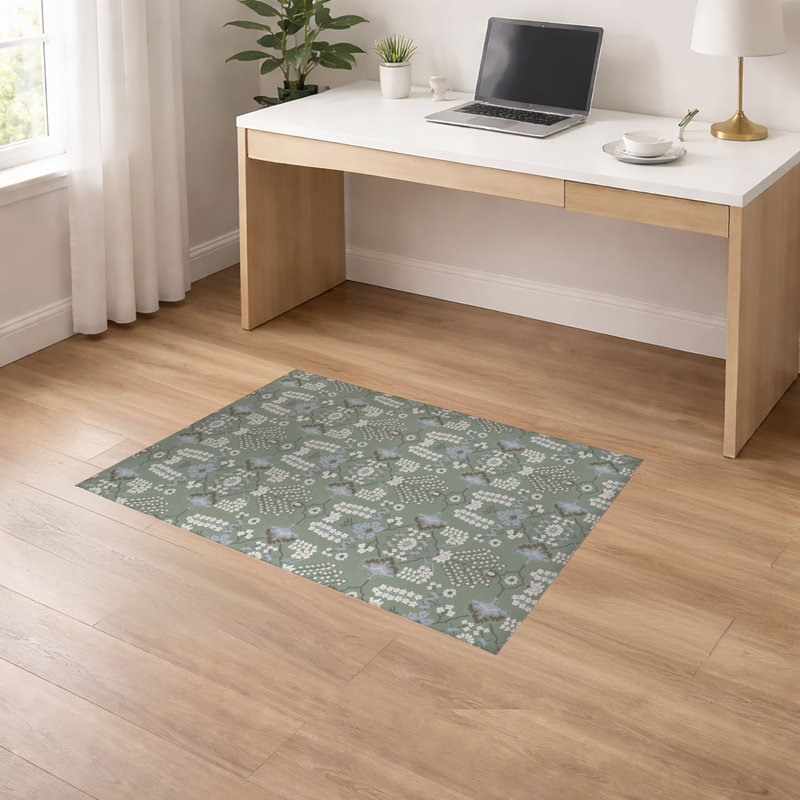 Tapis de bureau léger Zoey, L 48 po x P 72 po, Sauge