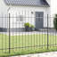 Clôture de jardin vidaXL 4 pièces grise 66,93 x 74,80 po en acier thermolaqué