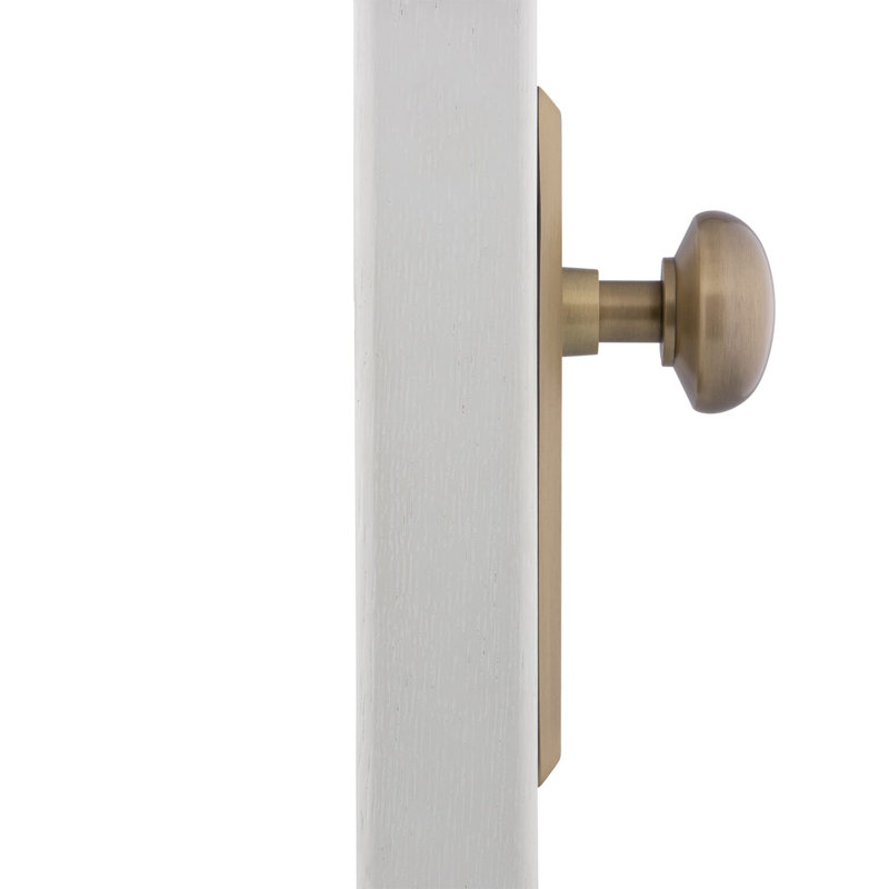 New York Plate with New York Door Knob, Antique Brass