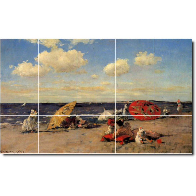 Carreau de peinture murale 40 po x 24 po 8 po x 8 po, Bord de l'eau 01490