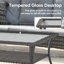 Ensemble de conversation en osier pour patio extérieur avec fauteuils pivotants et table basse extérieure-2117773734-2117773735