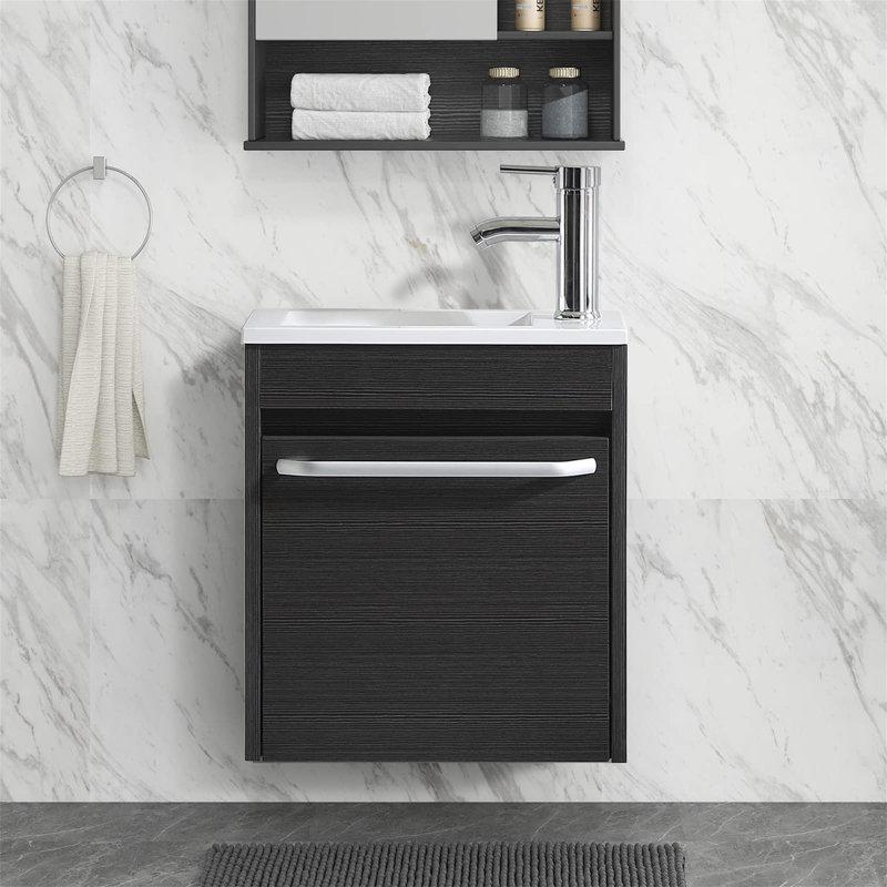 16.14'' Single Bathroom Vanity with Plastic Top