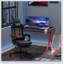 Fauteuil de jeu en cuir polyuréthane de bureau de course à dossier haut avec repose-pieds pivotant et support lombaire, hauteur réglable, noir