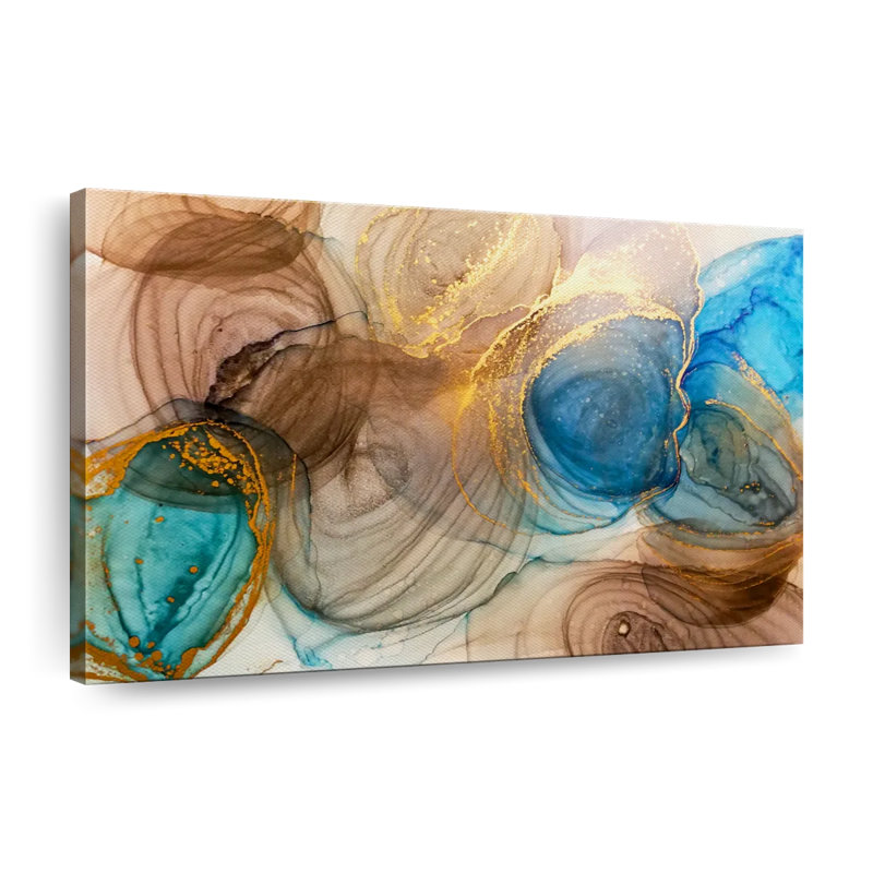 Gilded Swirls On Canvas Print, 34" H x 51" W x 1.25" D