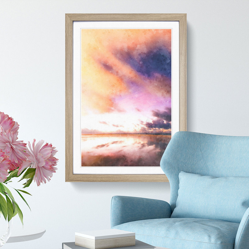 Clouds over Alabama - Picture Frame Painting Print, Oak Framed, 33cm H x 24cm W x 2cm D