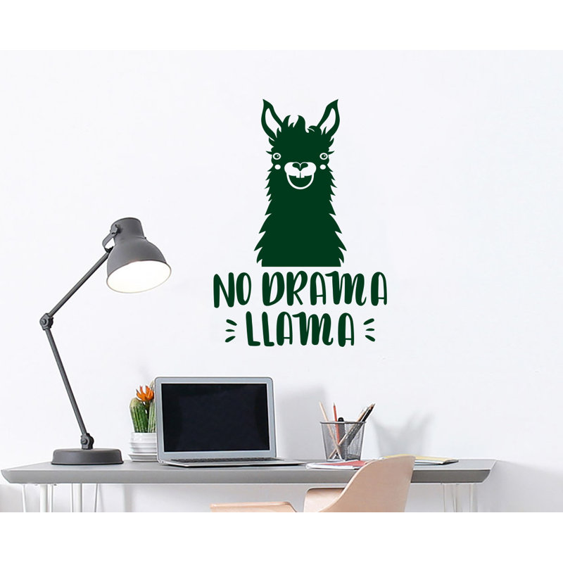 Décalcomanie murale de chambre de bébé llama, Vert