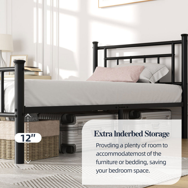 Uliano Metal Platform Bed, Twin