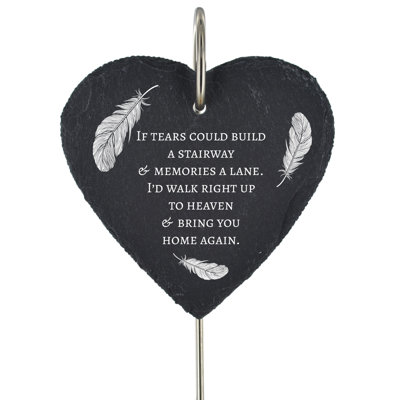 Bradlyn Waterproof Slate Heart People Memorial Plaque