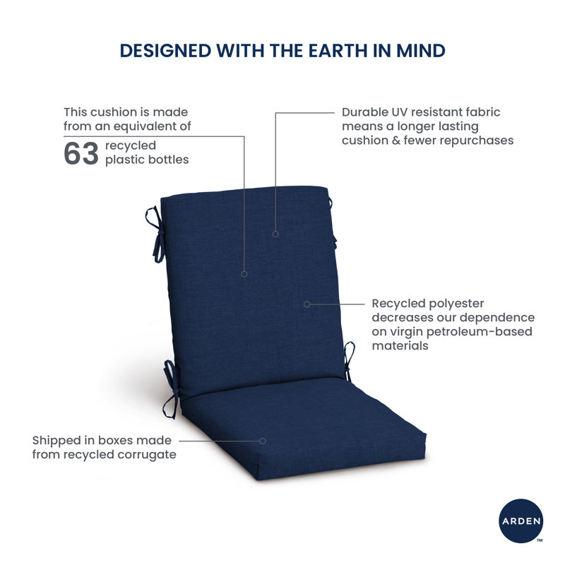 Millennial Valois Leaf Outdoor Highback Dining Chair Cushion