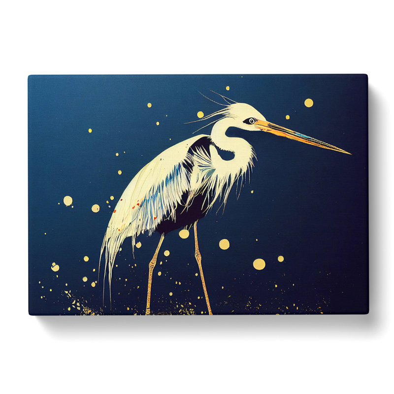 Heron Bird Splatter Vol.1 - Wrapped Canvas, 40cm H x 60cm W x 3cm D