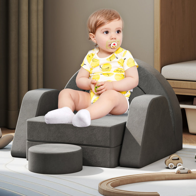Children's Corner Sectional, Dark Grey