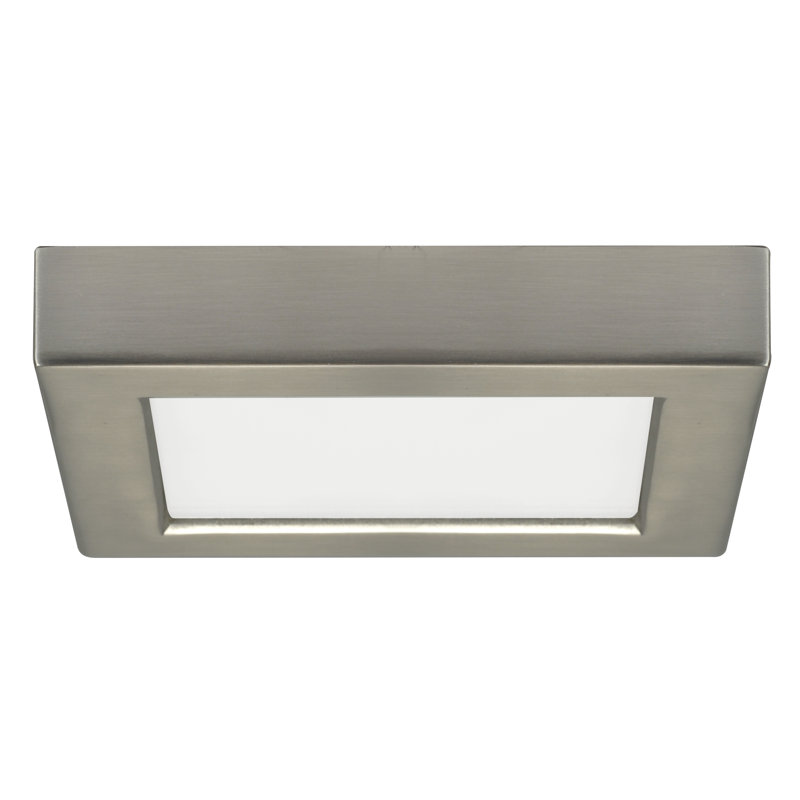 Longworth LED Flush Mount, Square 1" H x 5" W x 5" D, Brushed Nickel