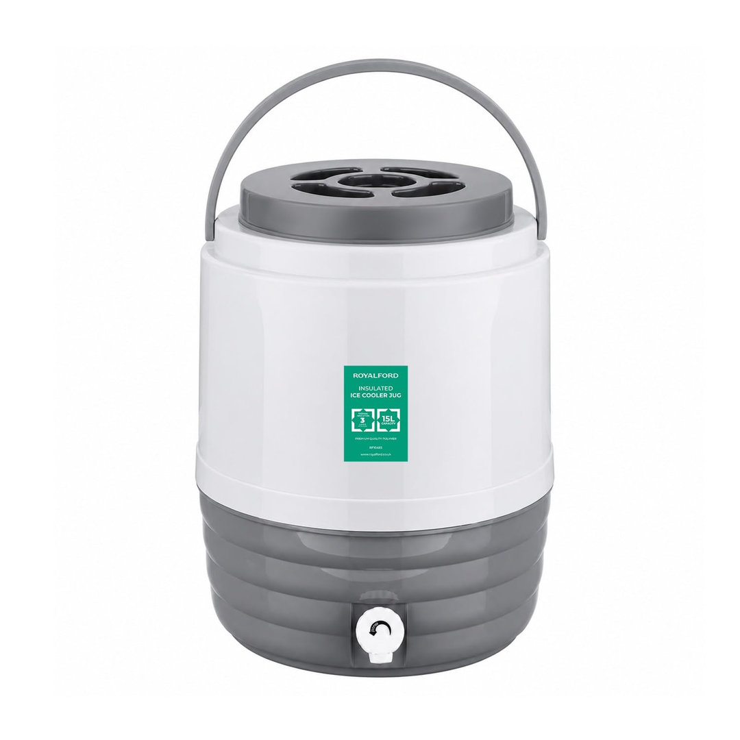 ROYALFORD 20L Insulated Ice Cooler Jug | BPA Free Heavy Duty Water Dispenser With Tap | Portable Beverage Cooler Box For Camping Picnic Outdoor | Leak