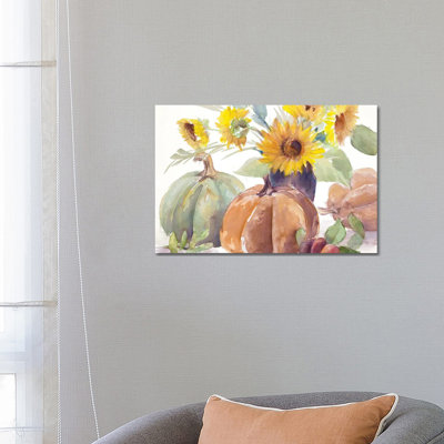 Tawny Sunflowers and Pumpkins by Ansel Adams - 1 Piece Wrapped Canvas Painting
