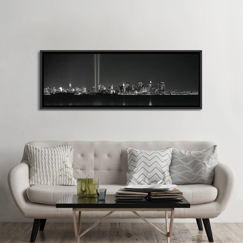 « new york », reproduction de photo sur toile, H 12 po x l 36 po x P 1,5 po, Cadre noir