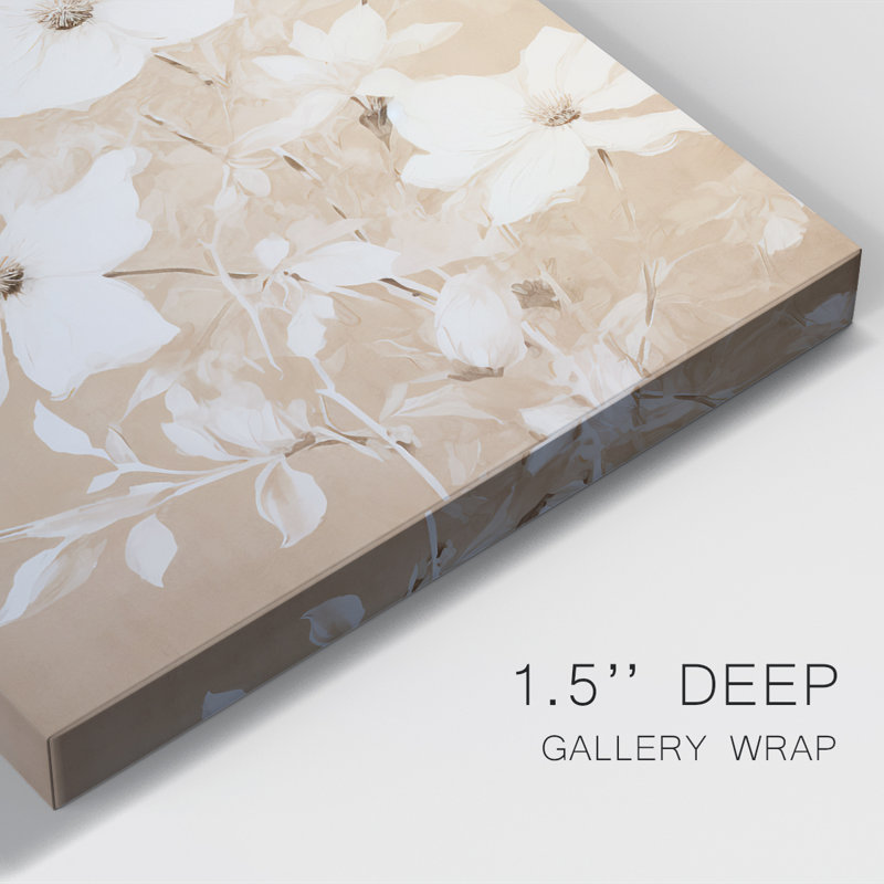 Impression florale rétro - impression sur toile tendue, H 13 po x l 9 po