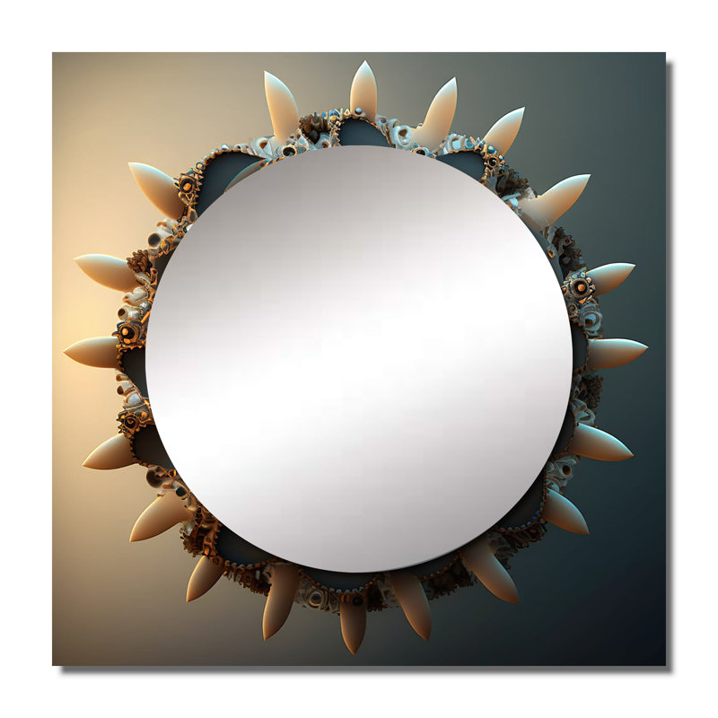 Filex - Miroir carré pour décoration murale Fractals, 23 po x 23 po