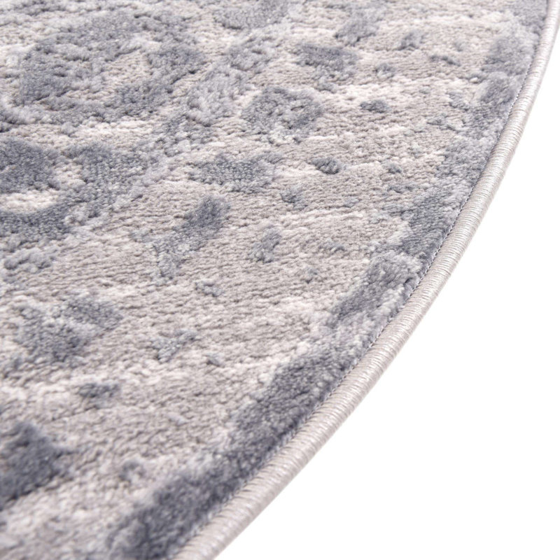 Tapis à motif oriental gris Alissa, Ovale 4 pi x 6 pi
