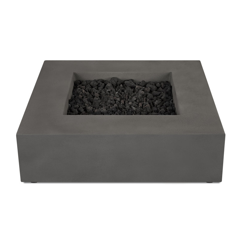 Estes Concrete Propane Fire Pit Table by Jensen Co., 11.75" H x 40" W x 40" D, Propane, Flint