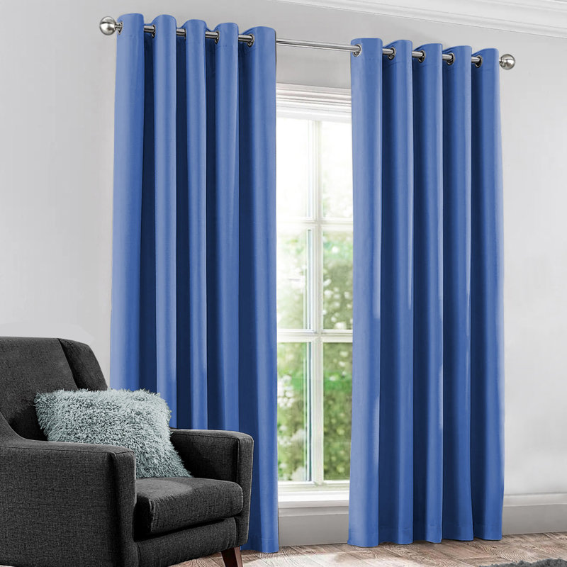 Priyana Blackout Curtain, 46cm Width x 54cm Drop, Blue
