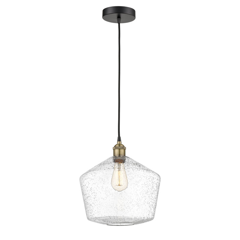 Luminaire suspendu 1 lumière Gabbie, Bullé, Laiton antique noir