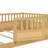 Full Size Montessori Floor Bed With Extra-High Safety Guardrails & Door, Wooden Kids Bed Frame with Slats, Natural Finish-259215790-259215779