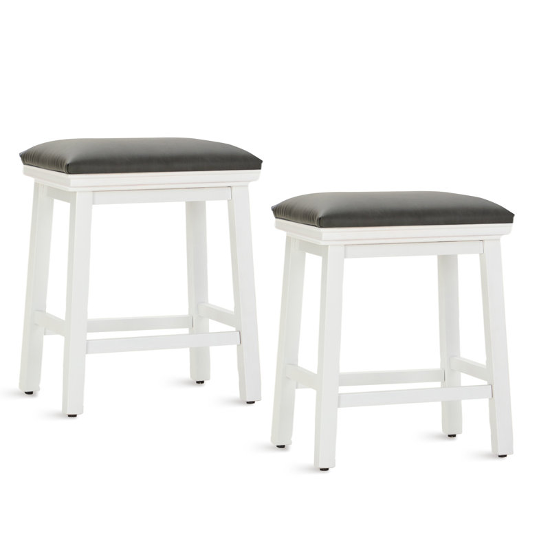 Tabouret de comptoir 24 po Jelissa, Noir, Blanc