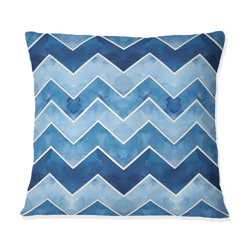 Motif de chevrons bleus IV - Modern, H 16 po x l 16 po