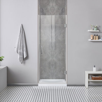 30'' W x 72'' H Semi-Frameless Double Hinge Design Shower Door With Handle