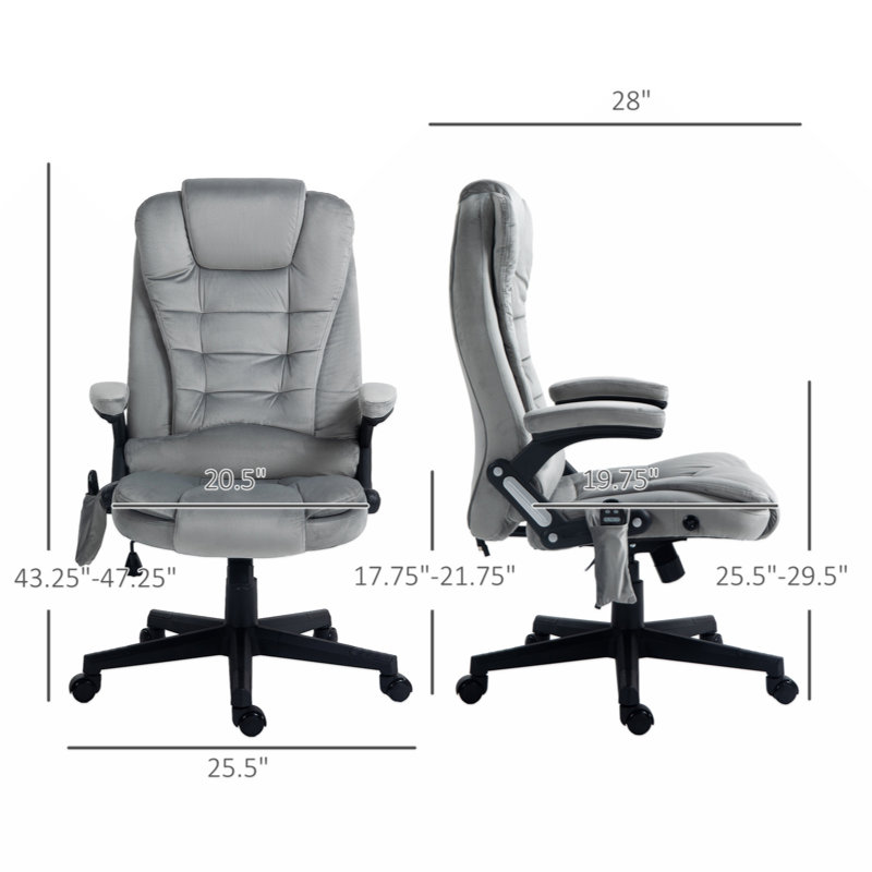 Milenija Office Chair, Light Gray Polyester