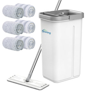 Oshang Flat Mop and Bucket Og3 - Hand-Free Floor Cleaning Mop - 2 Microfiber Mop Pads Included Oshang