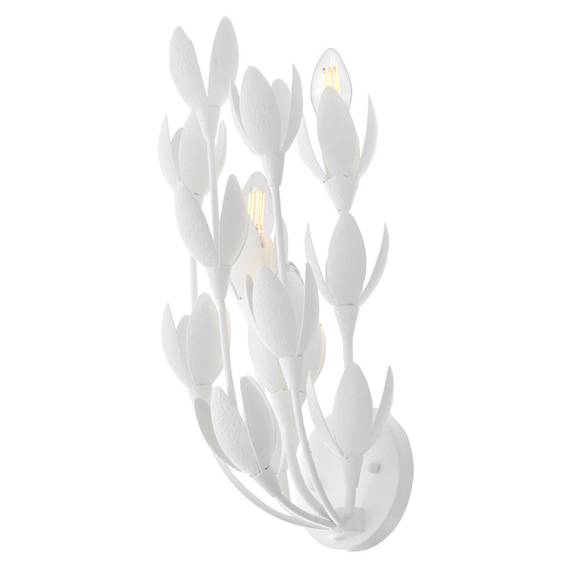 Flora Three-Light Handmade Wall Sconce by Lisa McDennon, Textured Plaster