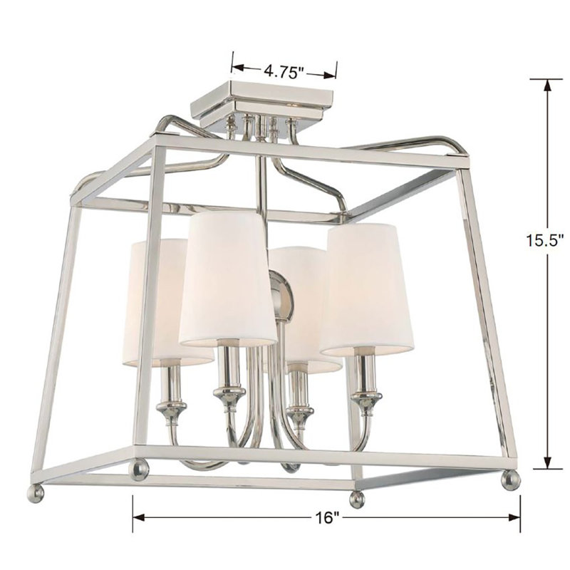 Sylvan Libby Langdon 4-Light Flush Mount, Nickel